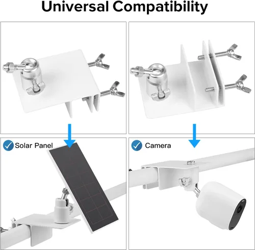 Vista 2 de Paquete de 2 soportes de canalón compatibles con el panel solar Arlo Essential, Arlo Pro 5S/Pro 4/Pro 3/Pro 2/Ultra 2/Ultra/Panel solar, ángulo