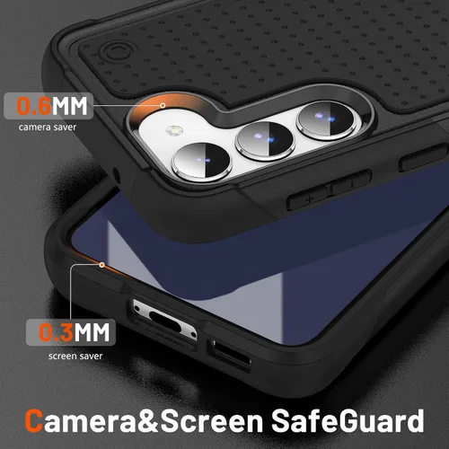Vista 6 de Asuwish Funda protectora para Samsung Galaxy S23 5G con protector de pantalla de vidrio templado y accesorios de celda, protección de doble capa