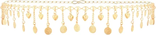 Vista 5 de Efulgenz Gold Tone Indian Jewelry for Women Dubai Style Kamarbandh Indian Gold Tone Ball Beads Chain Tassel Kamarbandh Belly Chain Waist Belt Beach