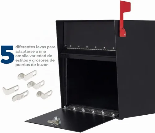 Vista 9 de Prime-Line Bloqueo de buzón, llave NA-14, níquel, rotación de 90° (1 juego)