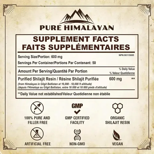 Vista 3 de Shilajit - Resina Shilajit orgánica pura del Himalaya de 600 mg, aceite de semilla negra orgánico Zhou 100% virgen prensado en frío Omega 3 6 9