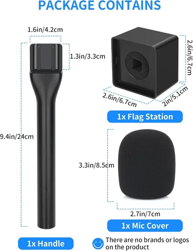 Vista 5 de YOUSHARES Lavalier - Mango de micrófono para RODE Wireless GO/GO 2/ME/Pro y DJI Mic 1/2, incluye bandera de micrófono y parabrisas de espuma