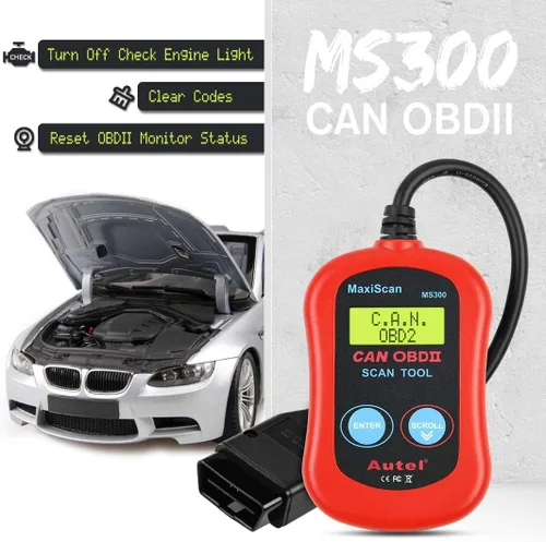 Vista 2 de Autel MaxiScan MS300 - Escáner OBD2 para automóvil, lector de código de falla del motor, escáner de diagnóstico para todos los coches de protocolo