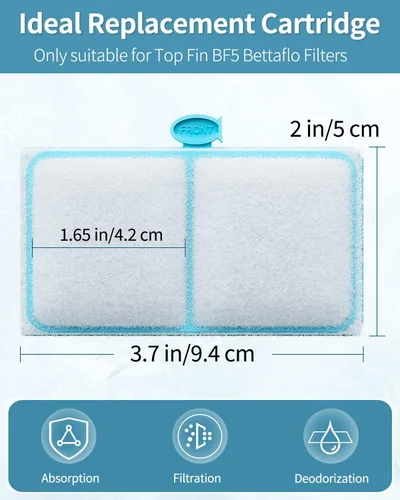 Vista 4 de Pawfly 12 cartuchos de filtro EF-S Element para filtros de cartucho Bettaflo de aleta superior BF5 y acuarios de escritorio, cartuchos de repuesto