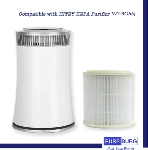 Vista 3 de PUREBURG Filtro de repuesto compatible con purificador de aire INTEY NY-BG55, H13 True HEPA y filtración multicapa de carbón activado, paquete de 2