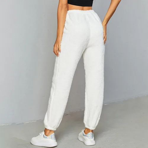 Vista 4 de Womens Plush Pants Casual Winter Solid Color Jogger Sweatpants Loose Soft Comfy Fleece Warm Home Pants