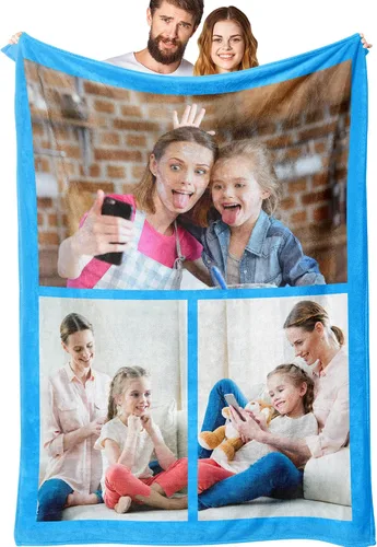 Vista 8 de Manta personalizada con fotos, regalos para mujeres, amantes, amigas, regalos con imagen, manta de franela, Navidad, aniversario, cumpleaños, boda