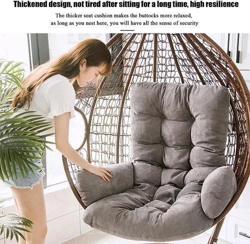 Vista 2 de Cojín colgante para silla de huevo, desmontable y lavable, cojín de repuesto para silla de columpio, cesta colgante gruesa y suave, cojín de asiento
