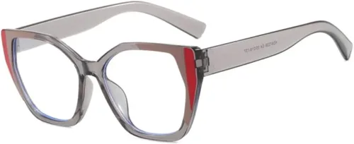 Vista 13 de Gafas retro de ojo de gato anti luz azul gafas de marco a juego