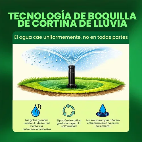 Vista 7 de Rain Bird 5000 - Cabezal de aspersor accionado por engranajes de ajuste Paquete de 4, entrada de 3/4 pulgadas, aspersor desplegable de 4 pulgadas