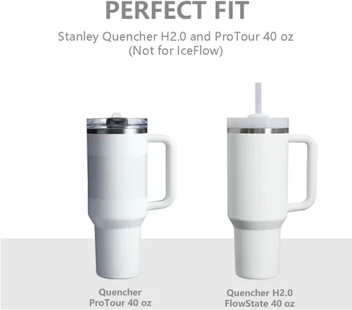 Vista 2 de Dreamfocus Tapa abatible de 40 onzas con mango a prueba de fugas, repuesto para vaso Stanley Quencher H2.0 y ProTour, no para vasos de 30 onzas