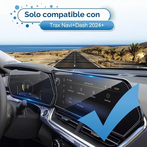 Vista 2 de Paquete de 2 protectores de pantalla para Chevy Trax 2024 2025 2026 para Chevrolet Trax (11 pulgadas Navi+8 pulgadas Dash) (LT/2RS/ACTIV), vidrio