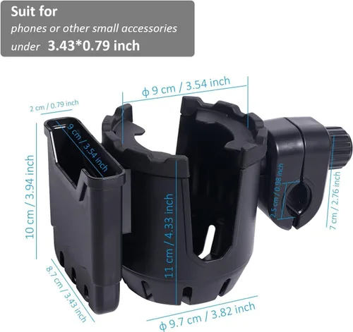 Vista 2 de SB Goods Soporte para micrófono con soporte para teléfono, soporte universal 2 en 1 para botella para soporte de música