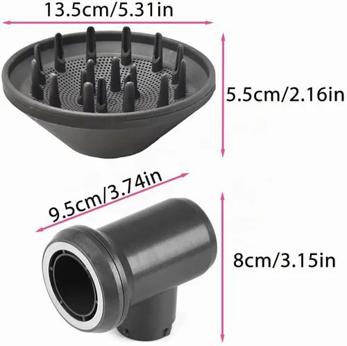 Vista 8 de Juego de accesorios de difusor y adaptador para Dyson Airwrap, concentrador y adaptador