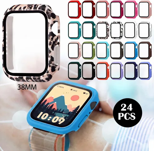 Vista 2 de Sieral 24 piezas protector de pantalla de reloj inteligente, funda parachoques de reloj, carcasa rígida de PC con cubierta protectora de pantalla