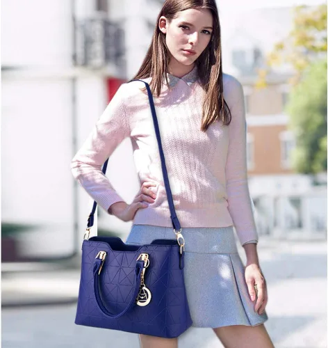 Vista 5 de Bolsa para mujer de piel Lizhigu, Satchel, estilo Tote, de mano o para el hombro