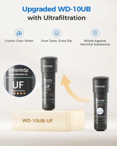 Vista 3 de Waterdrop 10UB-UF - Sistema de filtro de agua para debajo del fregadero de 0.01 μm y cartucho de filtro de repuesto Waterdrop RF10-UF de 0.01
