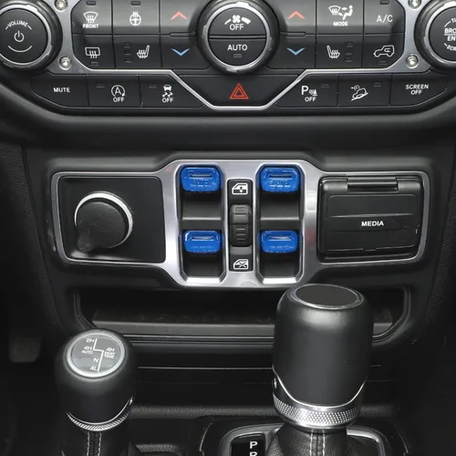 Vista 12 de Jimen Compatible con Jeep Wrangler JL JLU 2018-2023 y Jeep Gladiator JT 2020-2023, 4 piezas de cubiertas de interruptor de botón para ventana