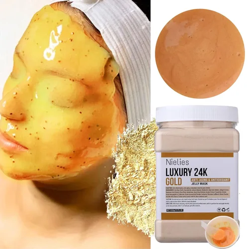 Vista 2 de Mascarilla facial de gelatina de árbol de té de 24 quilates para tratamientos faciales, hidratante, antienvejecimiento y nutritiva, máscaras