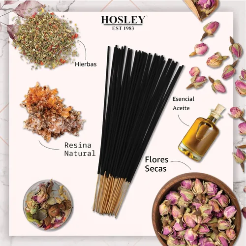 Vista 4 de Hosley Paquete de 480 varillas de incienso surtidas, 12 aromas, incluyendo Nag Champa, lavanda, sangre de dragón, bolsa de agarre, ideal