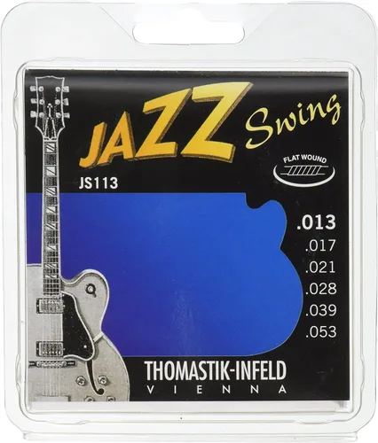 Vista 3 de Thomastik-Infeld Jazz Guitar Swing Series 6 cuerdas níquel puro heridas planas E, B, G, D, A, E Set (JS110)