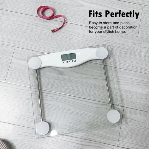 Vista 2 de NUTRI FIT Báscula digital de baño para pérdida de peso corporal, pesaje de precisión, alta precisión, capacidad de 330 libras, tecnología Step-on