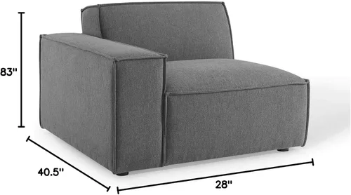 Vista 2 de Modway EEI-4111-CHA Restore - Sofá seccional de 2 piezas, color carbón