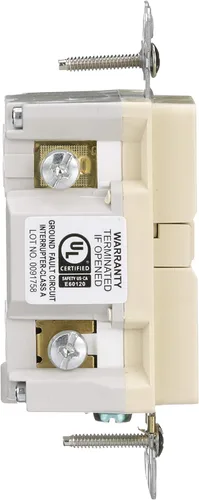 Vista 5 de Eaton GFCI - Receptáculo dúplex resistente a manipulaciones 20A -125V con placa de pared de tamaño estándar, color marfil