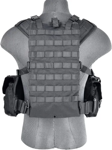 Vista 5 de Lancer Tactical Airsoft - Chaleco de paintball M4 M16 Molle modular con hebillas de liberación rápida (pequeño a extragrande)
