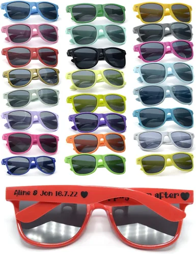 Vista 21 de Gafas de sol de fiesta personalizadas, regalos de boda a granel, regalos para invitados, cumpleaños, licenciatura, graduación, novia, novia, Mezclado