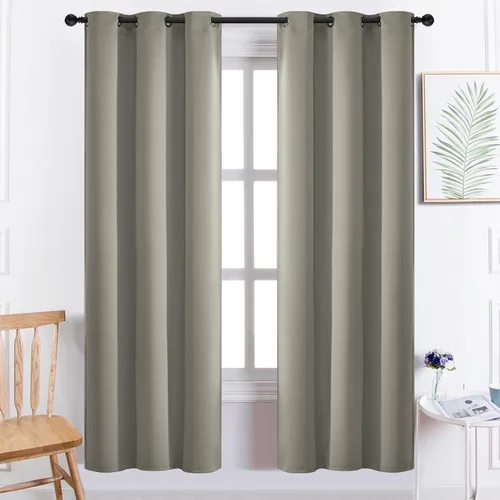 Vista 44 de Yakamok Cortinas opacas para dormitorio, aislamiento térmico, cortinas de oscurecimiento de habitación para sala de estar, juego de 2 paneles