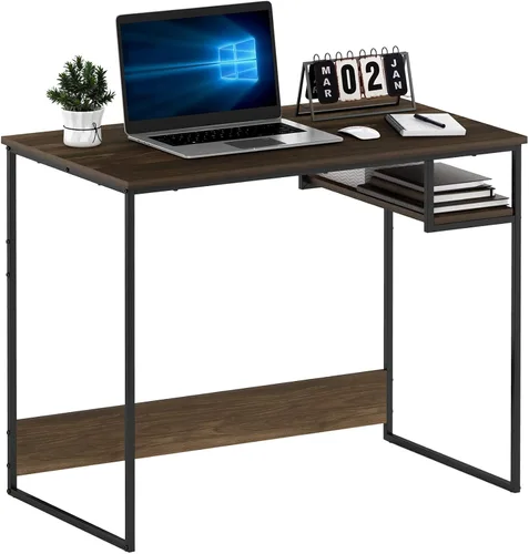 Vista 10 de Furinno Simplistic - Escritorio de 32 pulgadas de ancho, escritorio para Pino ámbar