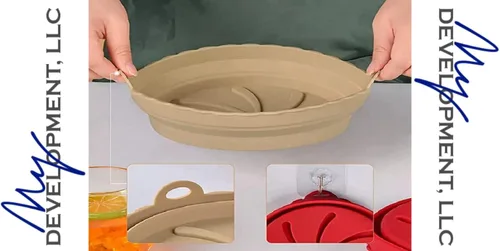 Vista 2 de Forro de silicona para freidora de aire, accesorio antiadherente resistente al calor, apto para alimentos, para cesta de freidora de aire, inserto