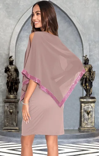 Vista 5 de KOH KOH Vestido de dama de honor elegante y modesto para mujer