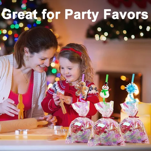 Vista 5 de 24 regalos de fiesta de Navidad, regalos de aula, pajitas de Navidad, regalos para niños y adultos, suministros de fiesta de Navidad con 2 cepillos
