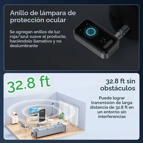Vista 8 de FMIIFMS Receptor transmisor Bluetooth 5.4 de alta calidad, transmisor inalámbrico 2 en 1 para TV/auriculares, gimnasio, receptor Bluetooth