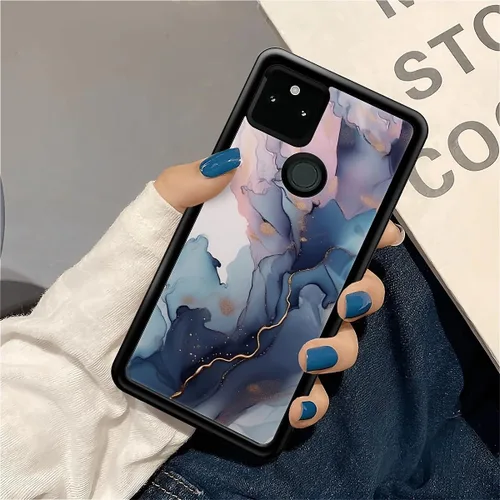 Vista 1058 de Compatible con Google Pixel 4A 5G Mobile Case Creative Acrylic Panel trasero Silicona Protección Grip especialmente diseñado para Google Pixel 4A 5G