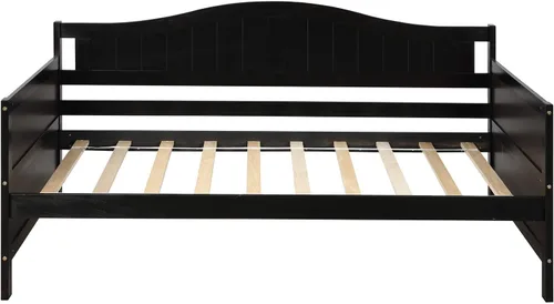 Vista 9 de Harper & Bright Designs Sofá cama individual de madera con cama nido, sofá cama para dormitorio, sala de estar, espresso