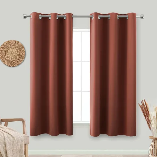 Vista 125 de KOUFALL Cortinas de Baño Aqua para Ventana, Juego de 2 Paneles Decoración Costera Cortinas Cortas Opacas para Ventana Pequeña de Cocina Puerta