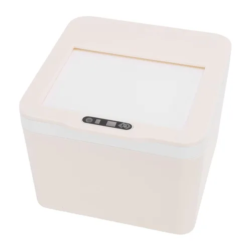 Vista 9 de AUNMAS Papelera de escritorio con sensor automático sin contacto de 4 litros con sensor inteligente con tapa eléctrica para oficina, baño, coche