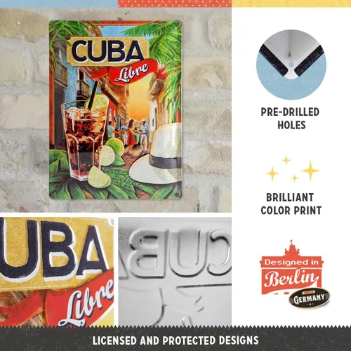 Vista 3 de Nostalgic-Art Open Bar-Cuba Libre, metal, colorido, cartel de lata 11.8 x 15.7 in