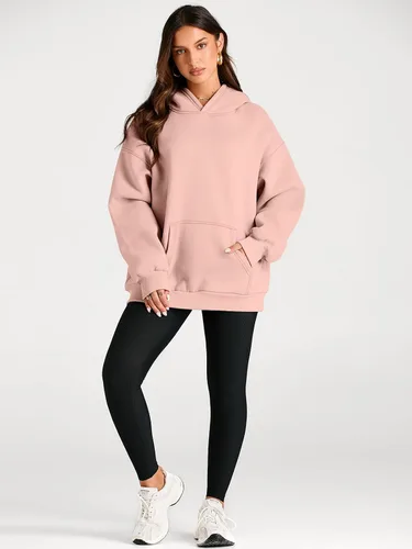 Vista 195 de Trendy Queen - Sudaderas extragrandes con capucha para mujer, suéteres de manga larga, sin botones, de vellón, de otoño, ropa de invierno
