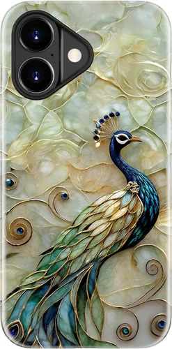 Vista 121 de LUHOURI Funda para iPhone 12 Mini, compatible con carga inalámbrica, doble capa, interior de silicona suave + carcasa exterior dura, bonito diseño