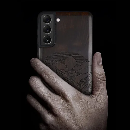 Vista 2 de Carveit Funda de madera para Galaxy S21 Plus [madera natural y TPU suave] a prueba de golpes, funda protectora de madera única híbrida compatible