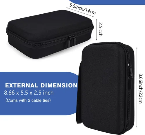 Vista 3 de Estuche organizador electrónico de viaje rígido para adaptadores de carga de MacBook, cables, banco de energía, ratón mágico Apple, lápiz Apple