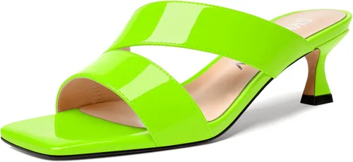 Vista 23 de SKYSTERRY Sandalias de tacón bajo con punta abierta para mujer, con tacón bajo, de 2 pulgadas Beige