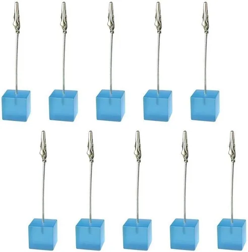 Vista 12 de Xiaoyztan Soporte de clips de notas, soporte de números de mesa de cubo negro, clip de papel para uso en oficina, hogar, soporte de notas