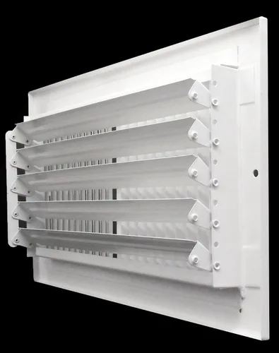 Vista 7 de 10 pulgadas de ancho x 8 pulgadas de alto de acero estampado de 2 vías - Cubierta de ventilación - Registro de rejilla - Pared lateral o techo