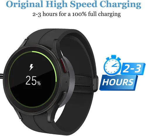 Vista 4 de Threeeggs Cargador para Samsung Galaxy Watch 5 Pro, cable de carga USB C con funda de aleación de aluminio para Galaxy Watch 5 Smartwatch de 3.3
