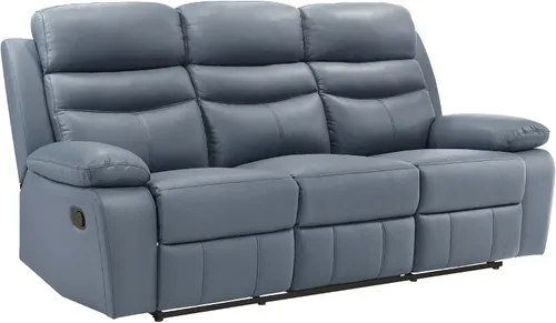 Vista 9 de Lexicon Leather Match - Sofá reclinable manual para pared, color azul